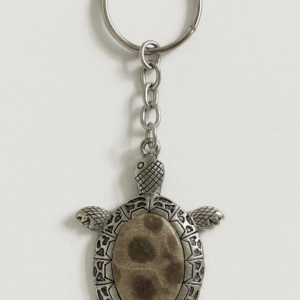 Petoskey stone turtle keychain Petoskey stone fossil coral keychain Michigan Petoskey stone turtle charm