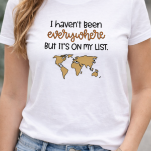 ravel tshirt with world map and travel quote