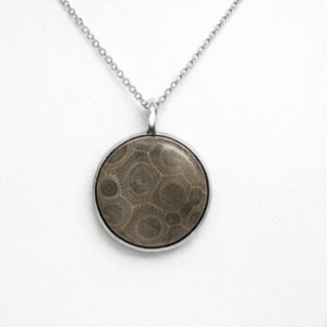 Natural Petosky Stone Round Necklace