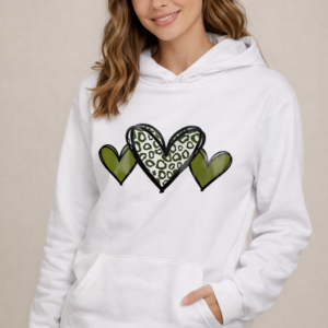 green heart hoodie